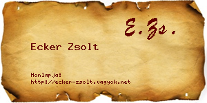Ecker Zsolt névjegykártya